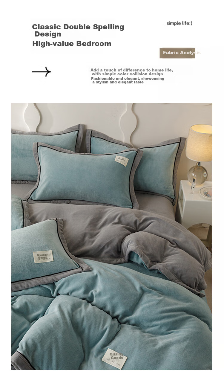 Wuyinliangpin Winter Milk Velvet Duvet Cover, Single Piece, Autumn And Winter Fleece-Lined Coral Velvet Single Quilt Cover, Double-Sided Plush Duvet Cover, 180*220cm 7