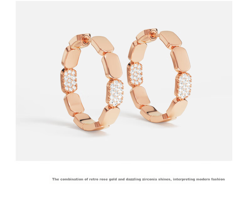 APM Monaco Small Delicate Rose Gold Circular Hoop Earrings, Honeycomb Ear Rings, Gift for Girlfriend Or Wife 3