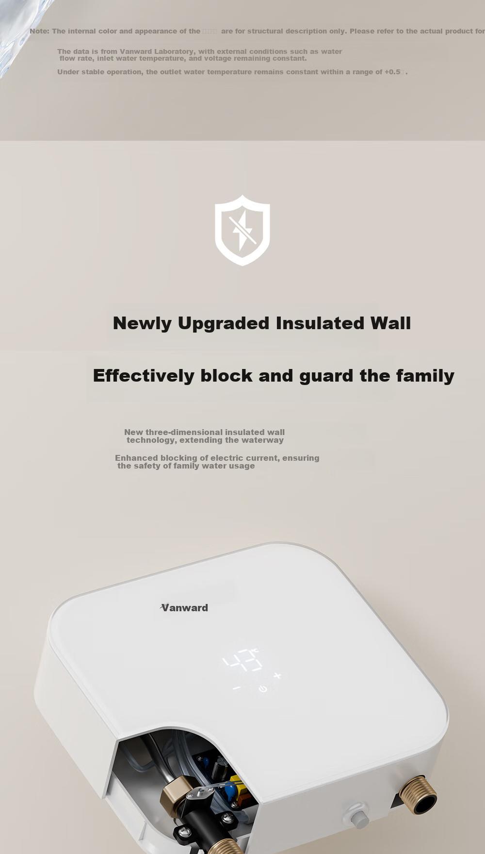 Vanward Instant Hot Water Dispenser, Compact Under-Counter Mini Water Heater, No Drilling Or Storage Required, Electric Heating, Constant Temperature, Variable Frequency, Rapid Heating, Suitable for Rental Apartments And Dormitories 6