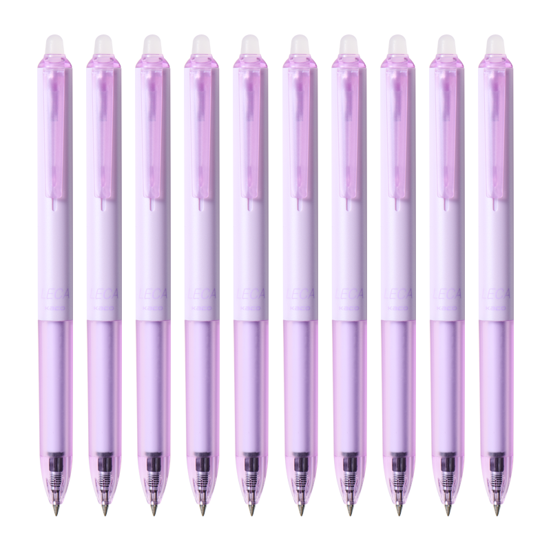 KACO Erasable Pen for 3rd Grade Students Black 0.5mm Retractable Erasable Gel Pen Dual Ball Large Capacity Signature Pen 10-Pack Twilight Purple