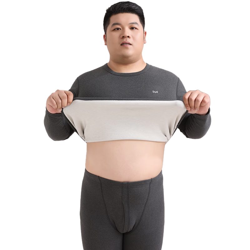 MiiOW [Cashmere Silk] Men's Thermal Underwear Plus Size Fleece Lined Thickened Warm Set