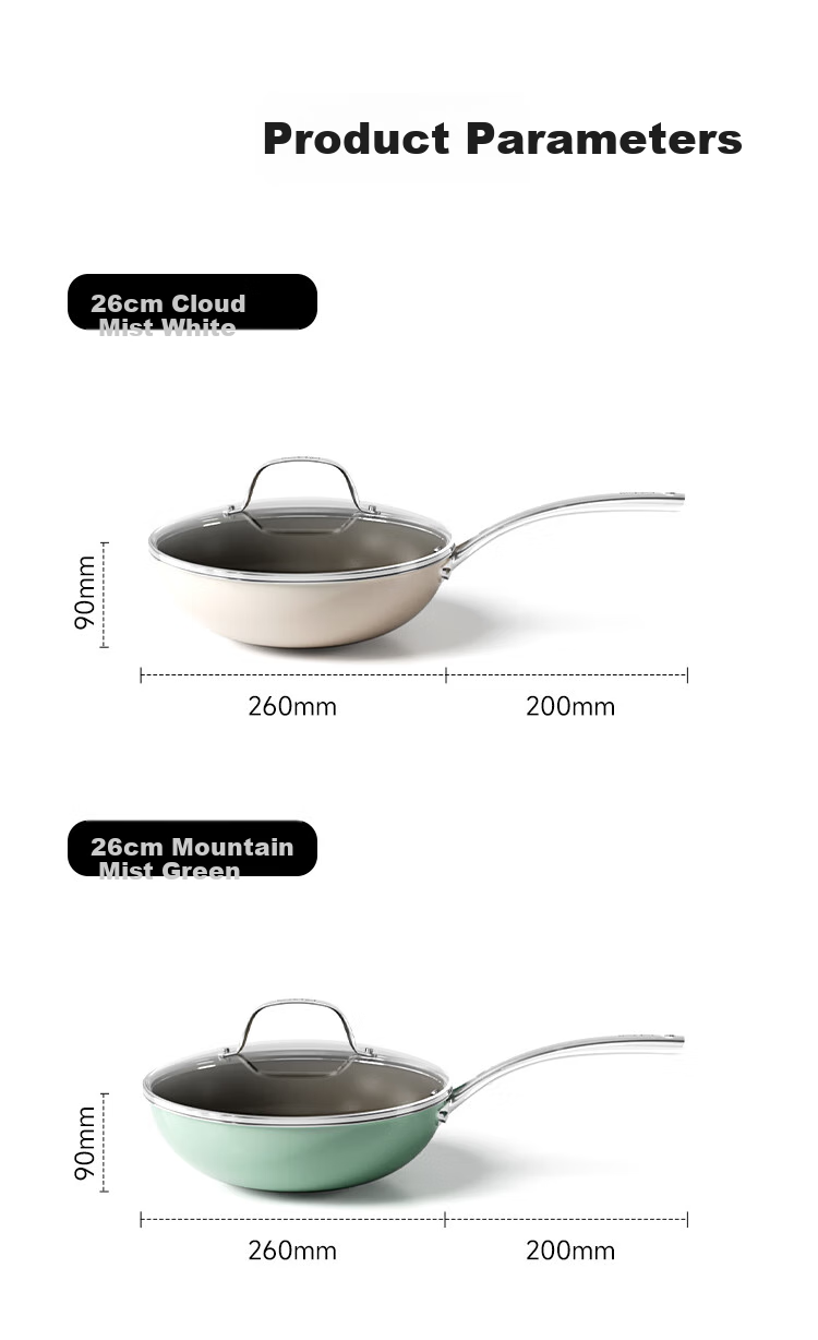 REDCHEF Titanium Ceramic Non-Stick Flat-Bottom Stir-Fry Pan, Frying Pan, Compatible with Gas And Induction Cooktops, Smokeless, 30cm 21