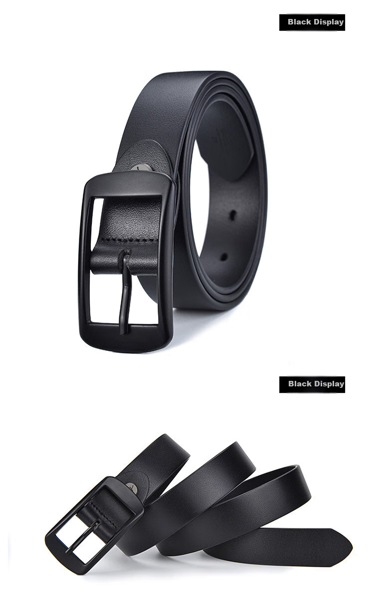 Hush Puppies Pin Buckle Belt for Women, Daily Buckle Top-Grain Leather Ladies' Belt, Trendy Versatile Casual Fashion Birthday Gift 8