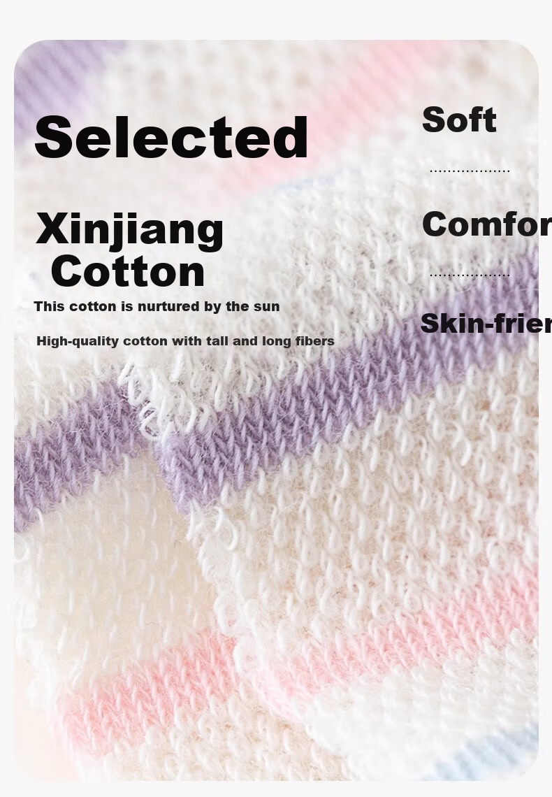 Mianmanman Children's Socks, Summer Thin Mid-Calf Socks, Xinjiang Cotton Antibacterial Mesh Girls' Cotton Socks, Baby Girl Socks, 7 Pairs Pack 3