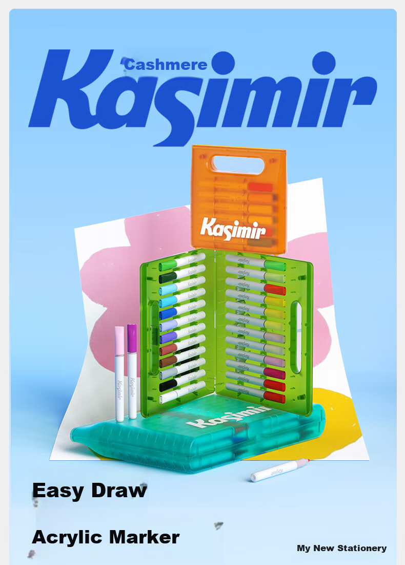 Kasimir Easy-To Acrylic Markers, Student Stationery Markers, Drawing Pens, Children's Painting Watercolor Pen Set, Student Birthday Gift, 12-Color Watercolor Pens, Art Educatio 1