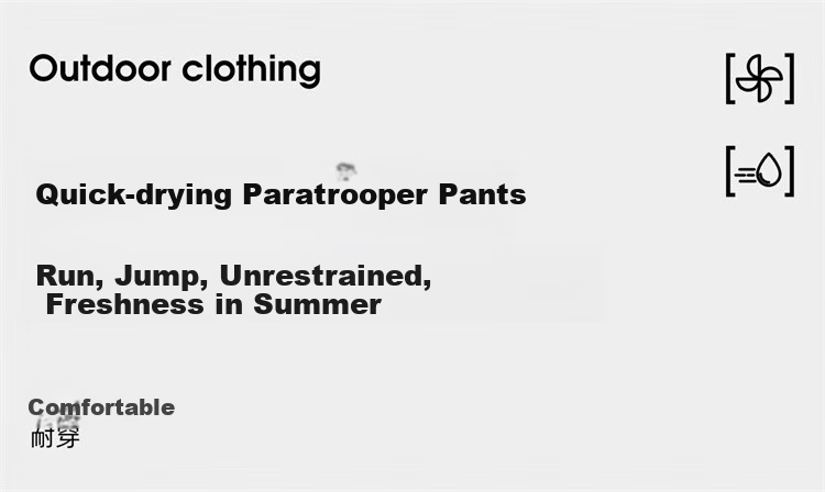 CAMEL Outdoor Quick-Dry Paratrooper Pants Straight-Leg Cargo Pants Quick-Dry Long Pants A15BA49038 Desert Gray, Men's S 1