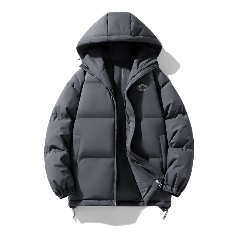 Warrior Men's Winter Hooded Thickened Cotton Padded Jacket Cold-Resistant Warm Cotton Coat Versatile Men's Puffer Jacket 6188