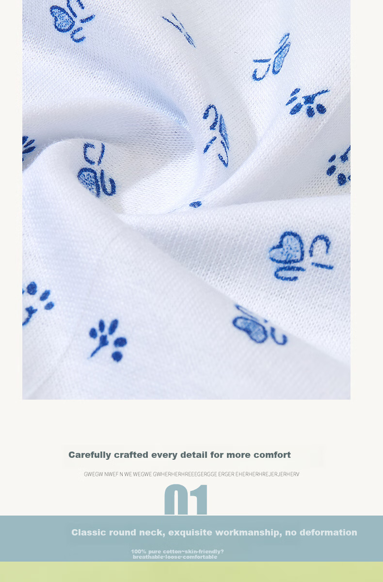 Bejirog Elderly Women's Cotton Vest Bra Sweatshirt Blue Floral Tank Top 2XL 3