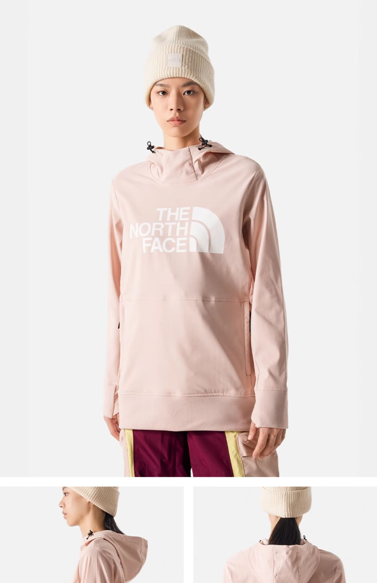 The North Face Knitted Sweatshirt for Women, Outdoor Windproof And Warm Pullover 7UUK, Black/ORN, Size S 7