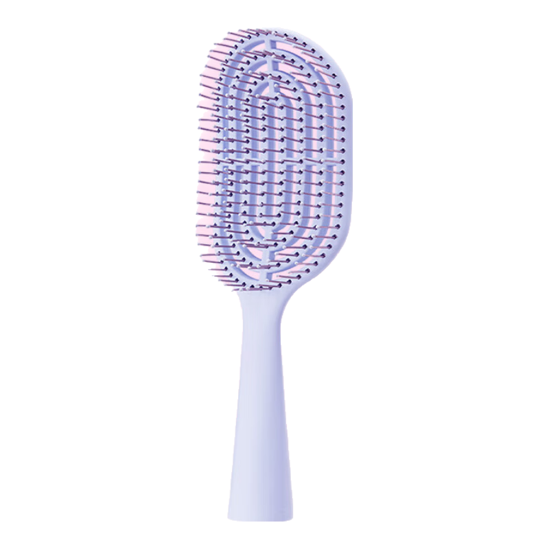 MINISO Upgraded Mini Portable Standing Bone Comb Hair Styling Comb Gift with Cleaning Brush, Purple