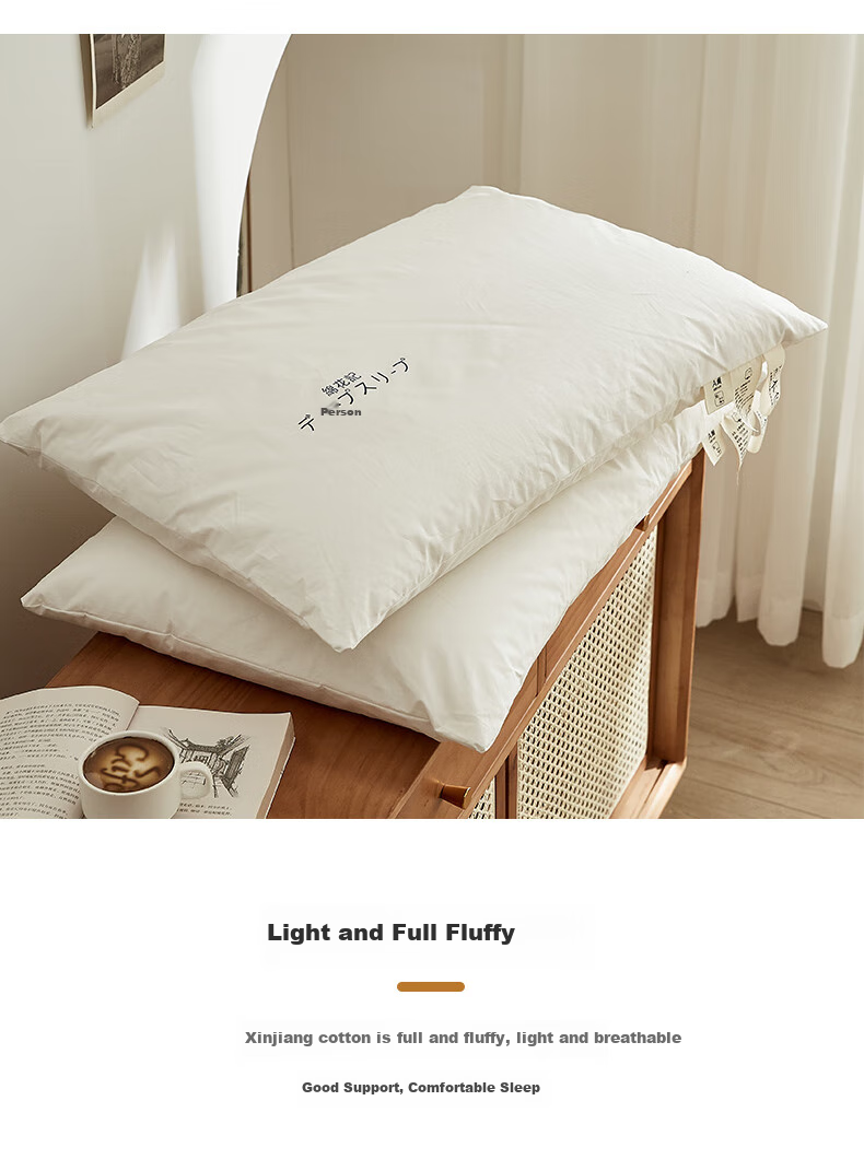 Grace Class A Pure Cotton Pillow, Shaped Pillow, 100% Xinjiang Cotton Pillow Core, Medium-Sized Pillow, Single Person, One Piece 10