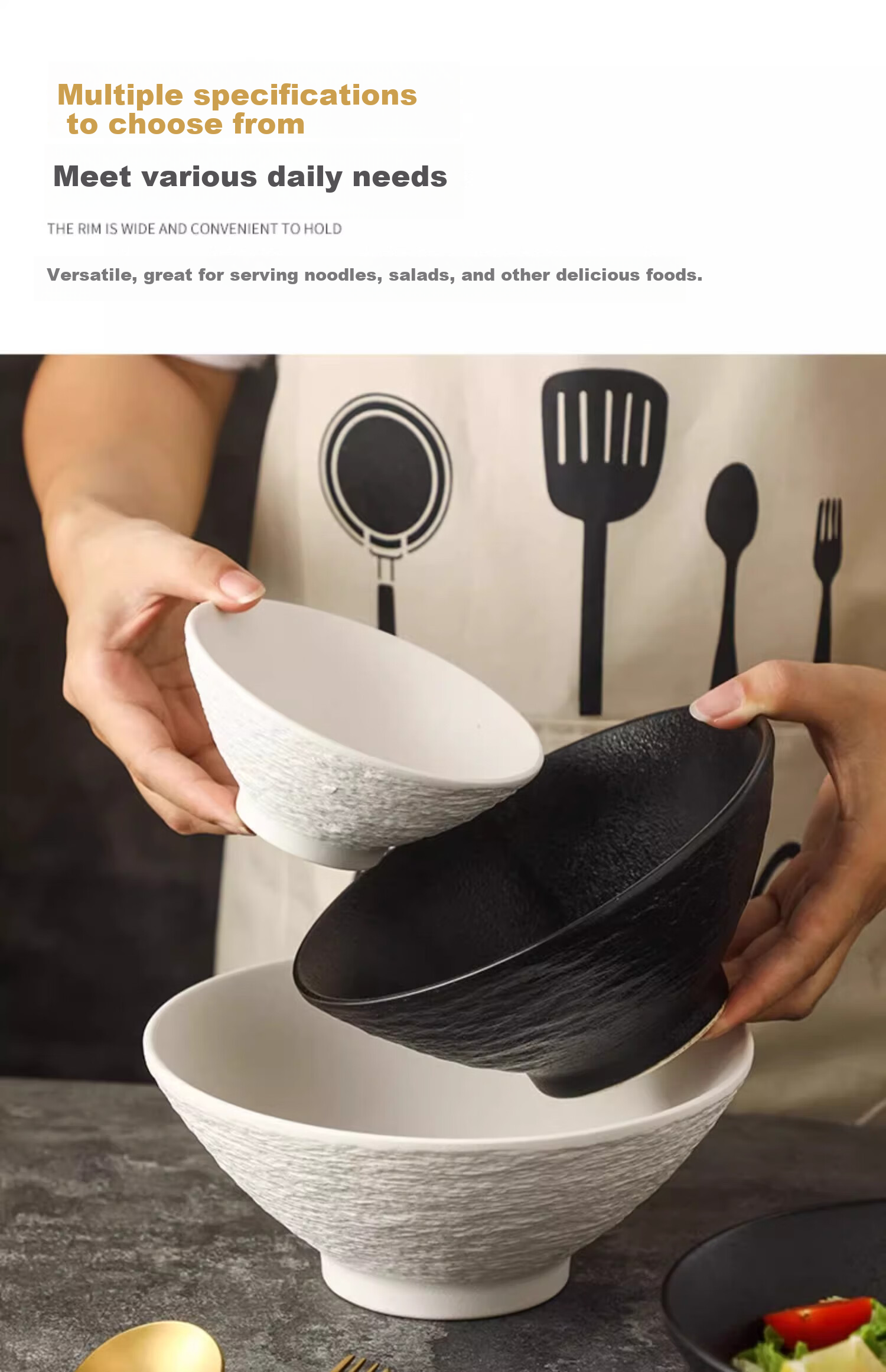 PINYU Japanese-Style Conical Bowl, High-End Noodle Bowl, New Home-Use Luosifen Bowl, Soup Bowl, Aesthetically Pleasing Ramen Bowl 6