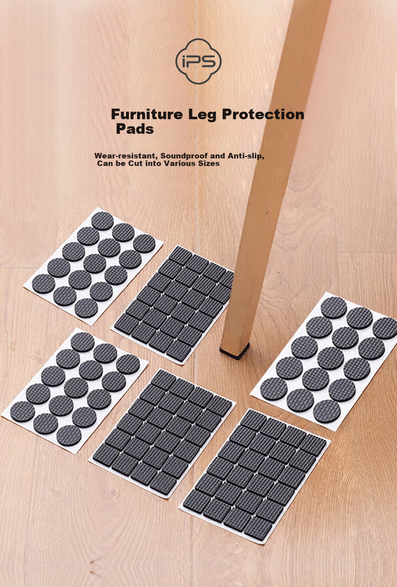 Baoshi Chair Leg Pads, Cuttable Stool And Table Foot Covers, Thickened Wear-Resistant Non-Slip Stickers, Anti-Ring Furniture Protection Pads 1