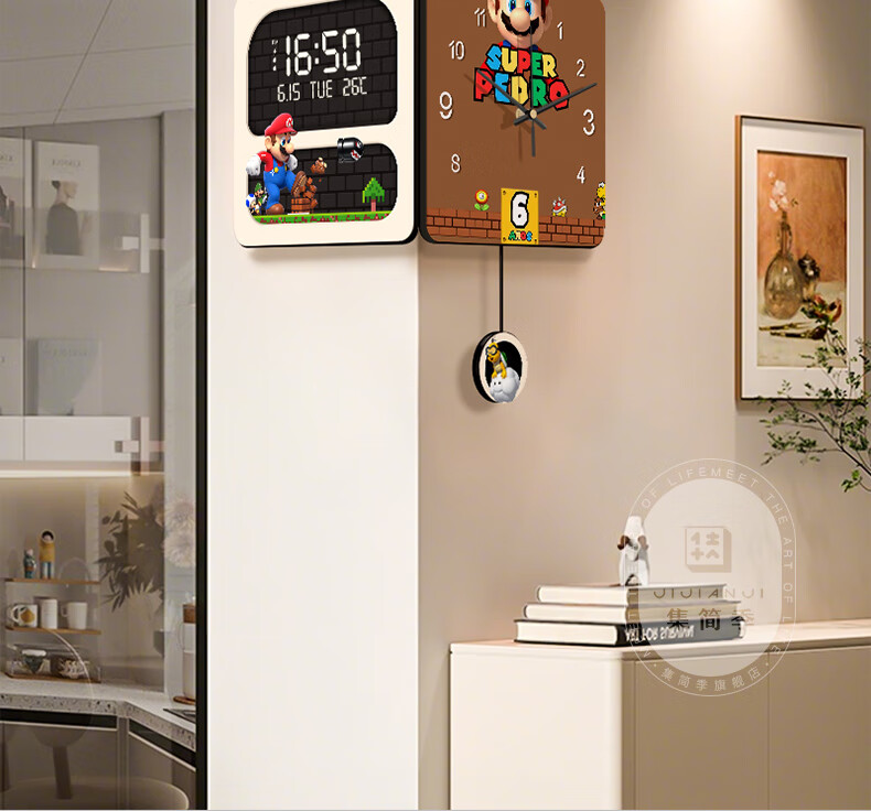 JIJUANJI Vintage Creative Wall Clock 2025 New Model High-End Artistic Wall Clock for Living Room and Dining Room 1