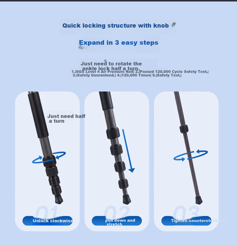 Benro XA229CH0S Xiaoyi Small Carbon Fiber Reverse Folding Compact Travel Photography Mirrorless DSLR Tripod, Adjustable Monopod, Ball Head Tripod 4