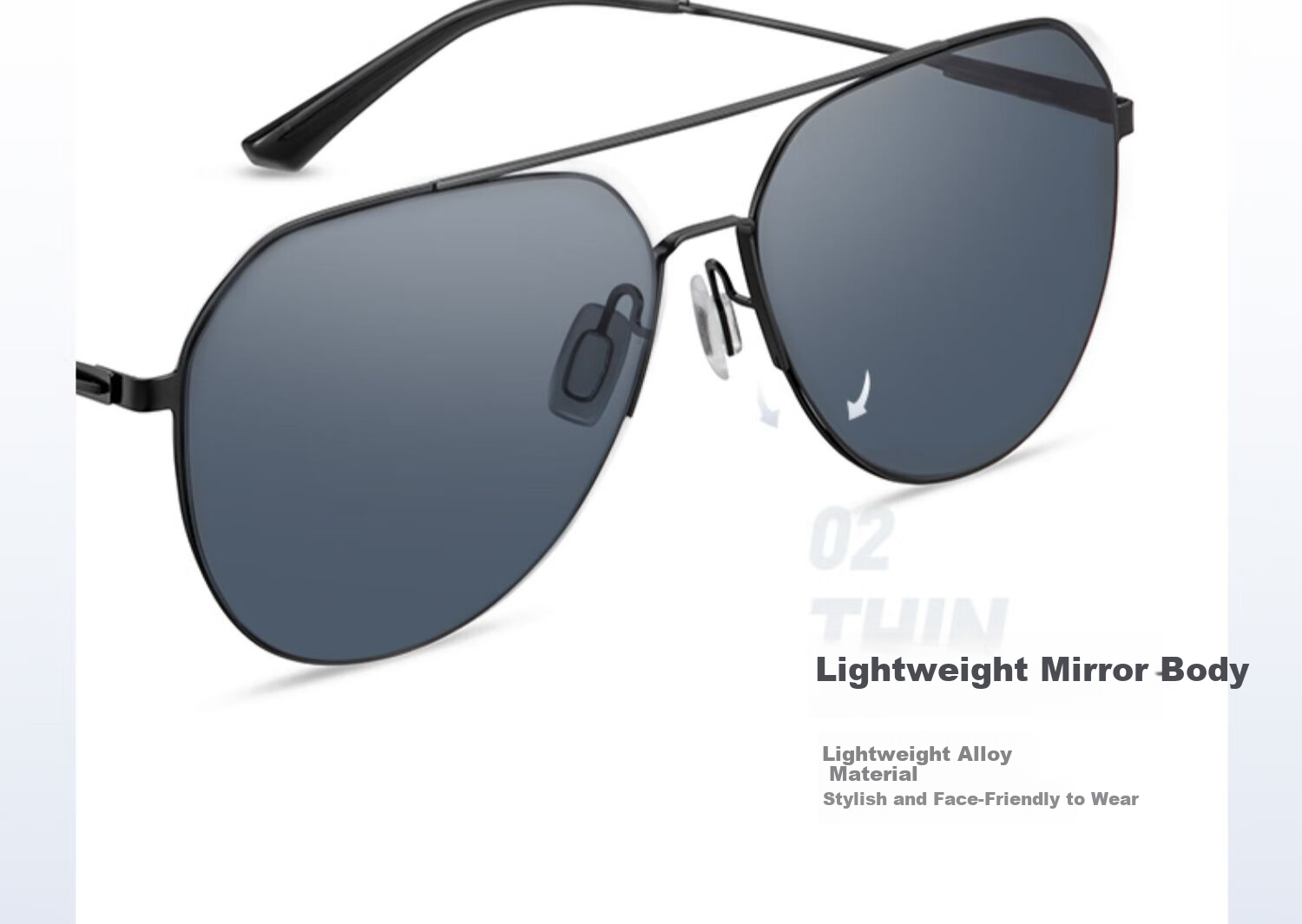 HORIEN Men's Sunglasses, UV Protection, New Aviator Polarized Lenses, for Driving, Specialized Men's Sunglasses, Gift 8