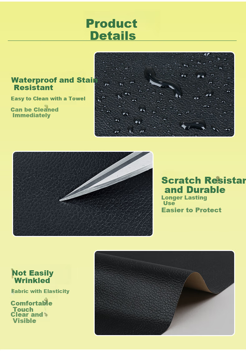 Mileqi Self-Adhesive Leather Sofa Repair Patch for Car Interior And Electric Vehicle Seats, Genuine Leather Restoration, Black, 1.37m*1m [Stain-Free Repair] 5