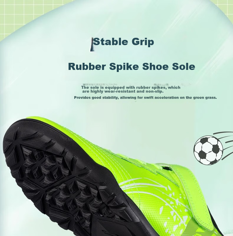 Li-Ning Children's Soccer Shoes with Molded Studs TF6 for Boys Aged 12 And Up, Big Kids, Teenagers, Velcro Professional Training Sports Shoes Size 34 3