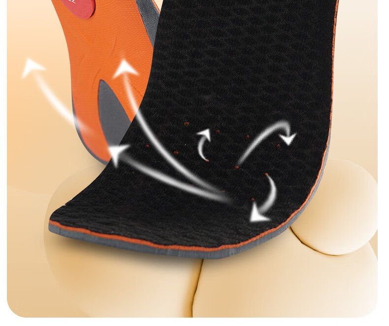 KAWASAKI KK-S1005 Badminton Shoe Insoles Sports Running Shock Absorption Breathable Comfortable Black/Orange Size 35 2