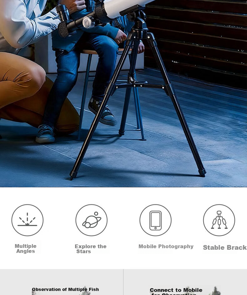 Huge Astronomical Telescope, Stargazing And Moon Viewing, High Magnification, High Definition, Professional, Elementary School Students' Introduction, Children's Toy, Children's Day Gift 2