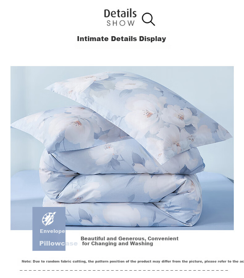 BEYOND Home Textile Bedding Set, Four-Piece Pure Cotton Duvet Cover And Bed Sheet, 100% Cotton Bedding Set, All-Cotton Quilt Cover for 1.8-Meter Bed, Home And Living Room 7