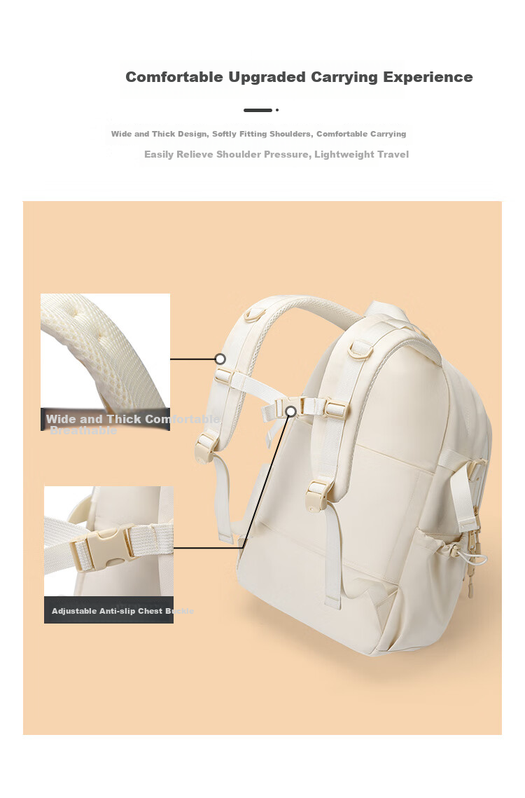 V.NINE Backpack for Middle And High School Students, Unisex Laptop Bag 14/15.6 Inch, College Student Travel Backpack 7