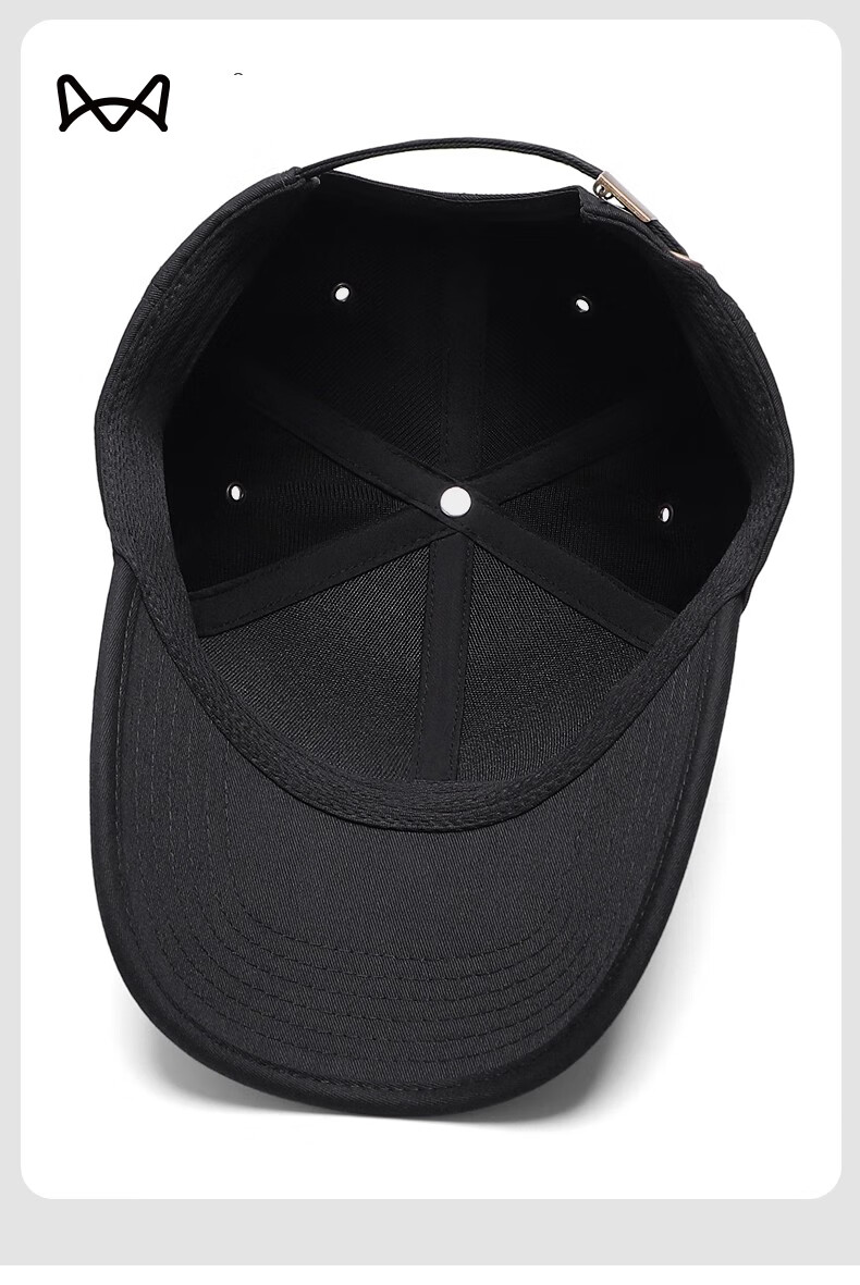 MiiOW Men's Baseball Cap Large Size Outdoor Sun Protection Black 6