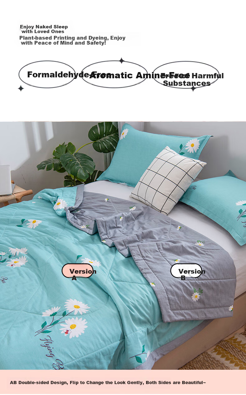 Yunjin Air Conditioning Quilt, 100% Cotton Interior And Exterior, Xinjiang Cotton, Summer Cool Quilt, Thin Blanket, 150x200cm, Lime Mint 15