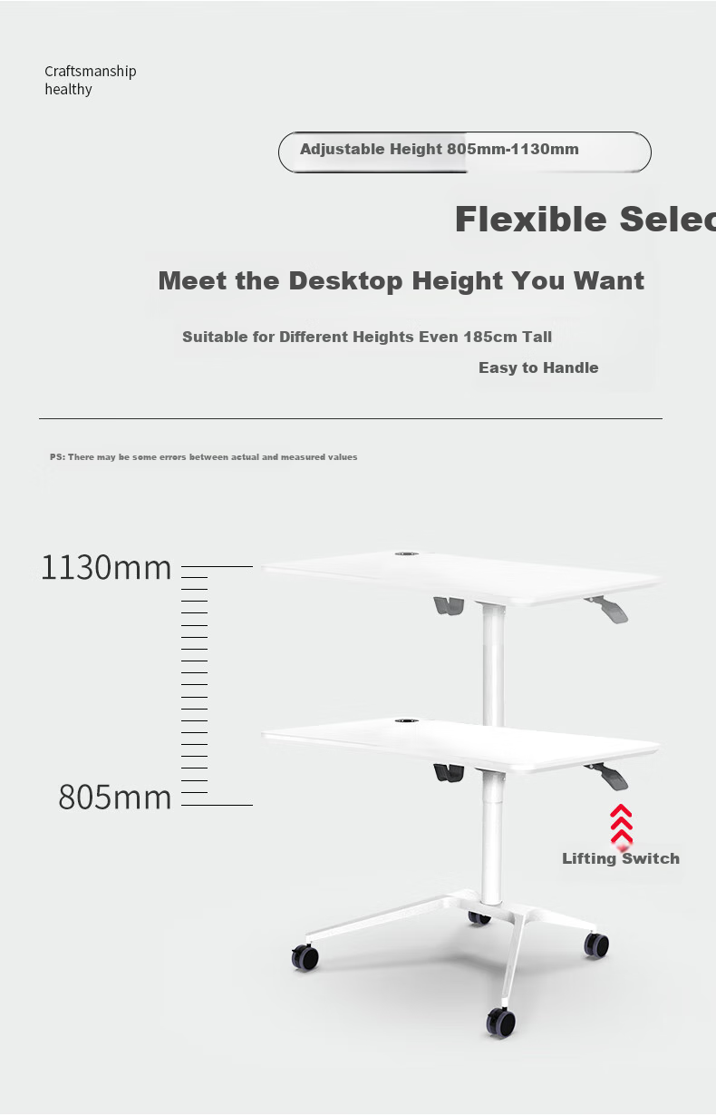 ECOLUS Adjustable Height Computer Desk, Movable Study Training Conference Desk, Standing Office Support LST801WT 11
