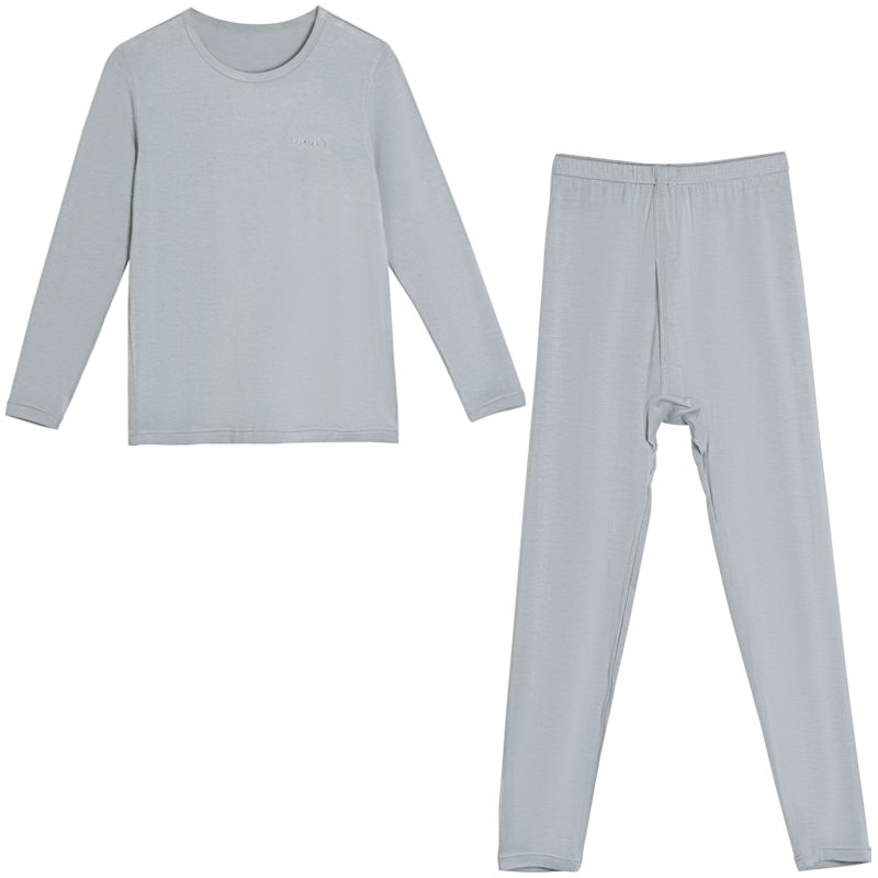 Hodohome Boys' 7A Antibacterial Modal Thermal Underwear Set, Gray, Size 170