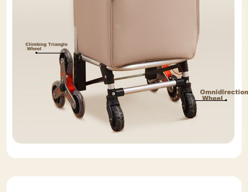 Baicaoyuan Grocery Shopping Cart, Portable Household Trolley, Supermarket Hand-Pushed Cart, Foldable Pull Rod Cart for Elderly 5
