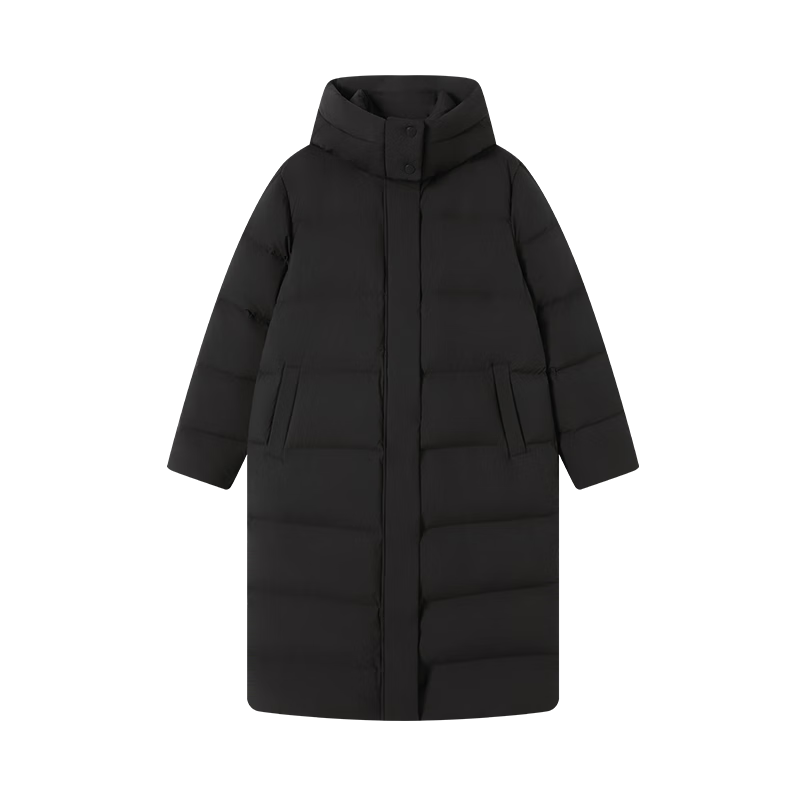JD Original down Jacket for Women, 90% Duck Down, Puff Mid-Length Style, Fashionable And Versatile, Winter 2025 New Thick Coat, Black, Size M