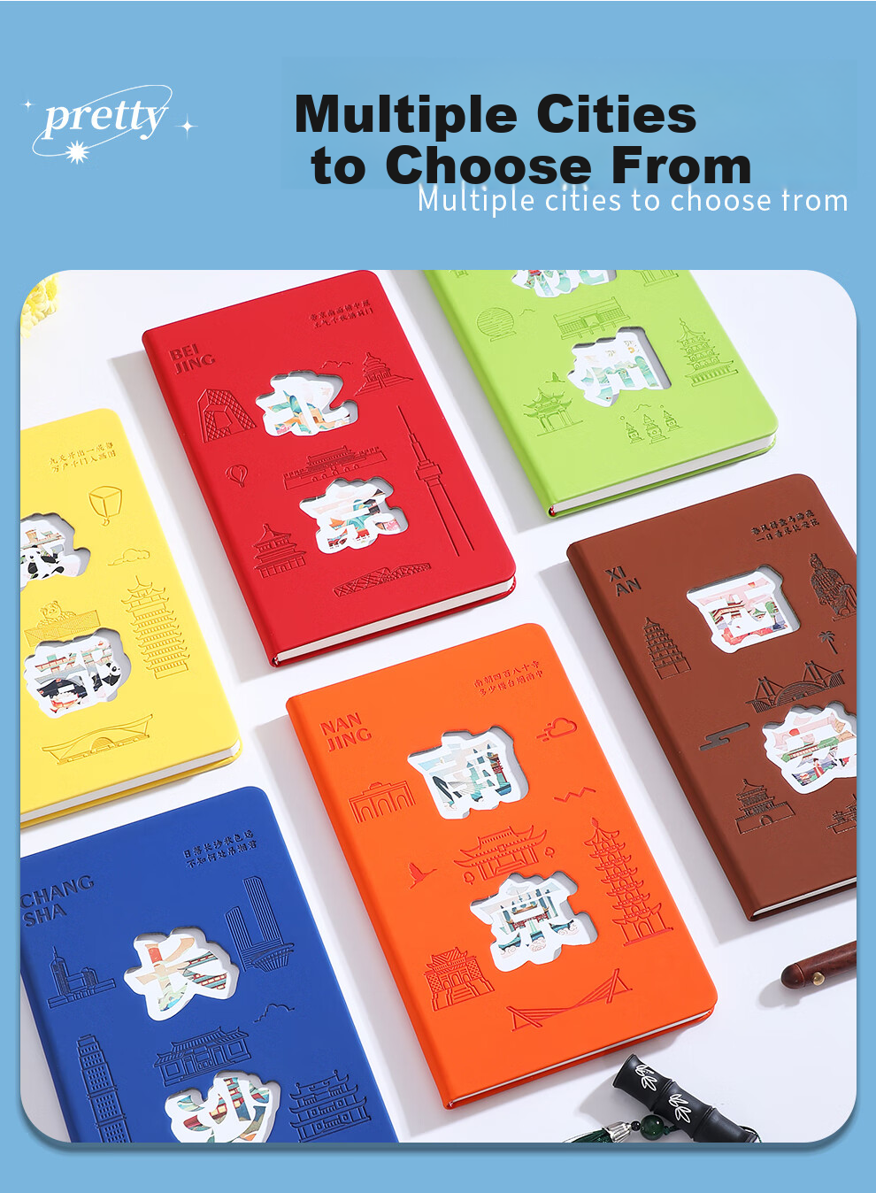 Zuolanzhe [Holiday Travel Check-In] City Stamp Collection Travel Blank Journal Notebook High-Quality Stamp Collection Book Museum Travel Stamp Collection Book Customizable Beijing 2