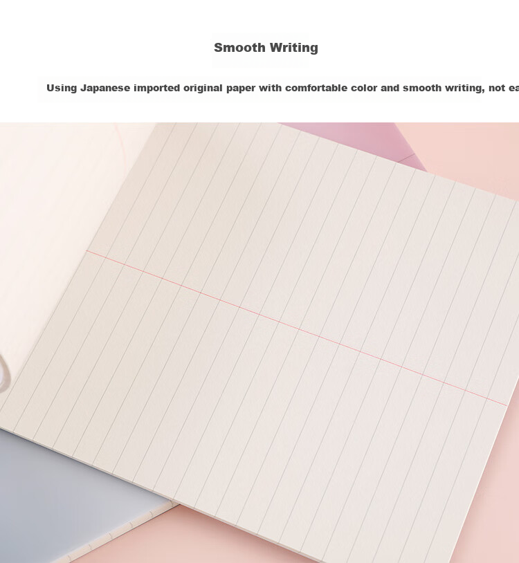 KOKUYO Light-Colored Cookie Clear Sky Spiral Notebook Quick Note Pad 8mm Center Column Line 6x9 Inch/60 Pages/Lavender Pink WSG-SNVB66GP 7