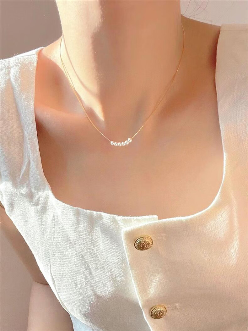 Aideyueding Premium Freshwater Pearl Necklace for Women, Collarbone Chain Jewelry, Anniversary Birthday Gift for Girlfriend Or Wife on May 20 4