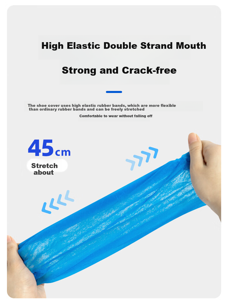 Mingdianshangpin Disposable Shoe Covers MSC20, Thickened And Enlarged Version, 100 Pieces/pack, Double-Layered, Dust-Proof, Breathable, Wear-Resistant, Non-Slip, Indoor Computer Room Unisex, 20g/㎡ Non-Woven Fabric Material 6