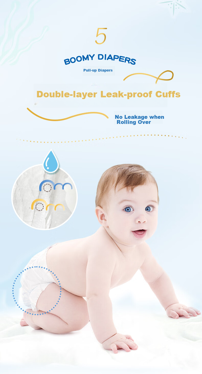 Baoyingmei Space Bear Pull-Up Diapers XXXXL 32 Pieces [38-42 Jin] Ultra-Thin Dry Baby Diapers Breathable Nappy Pants 11