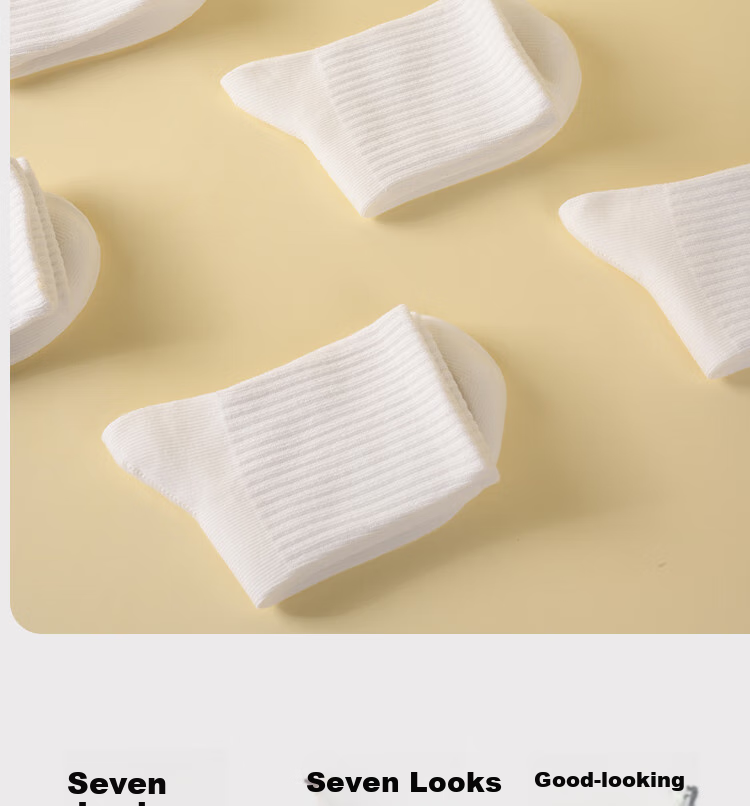 JEEP Children's Socks, Autumn And Winter White Socks, Student Campus White Pure Cotton Socks, Boys' Sports Socks, Girls' Thick School Uniform Socks 8