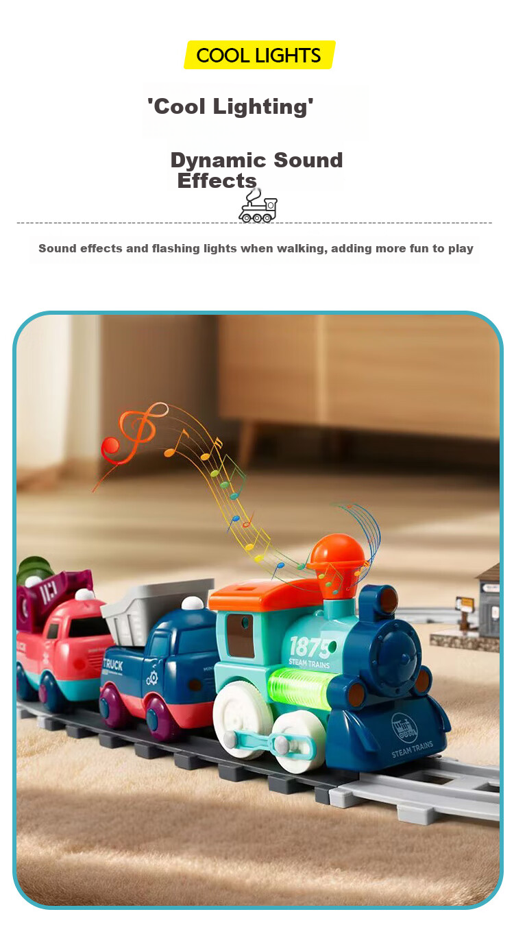 Martin Brother Track Train Toy, Children's Electric Magnetic Car, Construction Vehicle Toy for Boys And Girls 4
