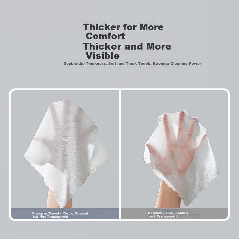 Miaoqian Compressed Towels, Extra Large And Thick, Disposable Face Towels, 60 Pieces, Portable for Travel And Business Trips, Essential for Hotels, for Wiping Faces