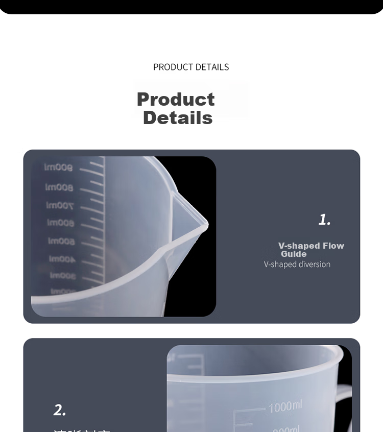 BJ Measuring Cups, 1000/250/20ml Plastic Measuring Cups, Heat-Resistant Graduated Measuring Cups, Baking Tools, Set of 3 9