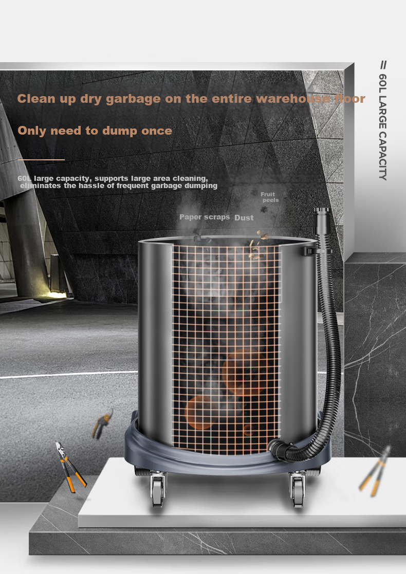 Jienuo 1800W High-Power Dry, Wet And Blowing Three-In Barrel Vacuum Cleaner with Strong Suction for Commercial, Industrial, Hotel, Carpet, Renovation And Car Wash JN-603T 11