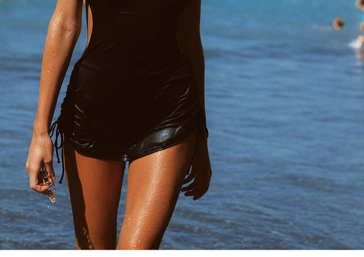 AtlanticBeach 2026 New Hollow Out Cross Strap Halter One-Piece Swimsuit for Women Vacation Hot Spring Skirt-Style Swimwear Premium Feel 10