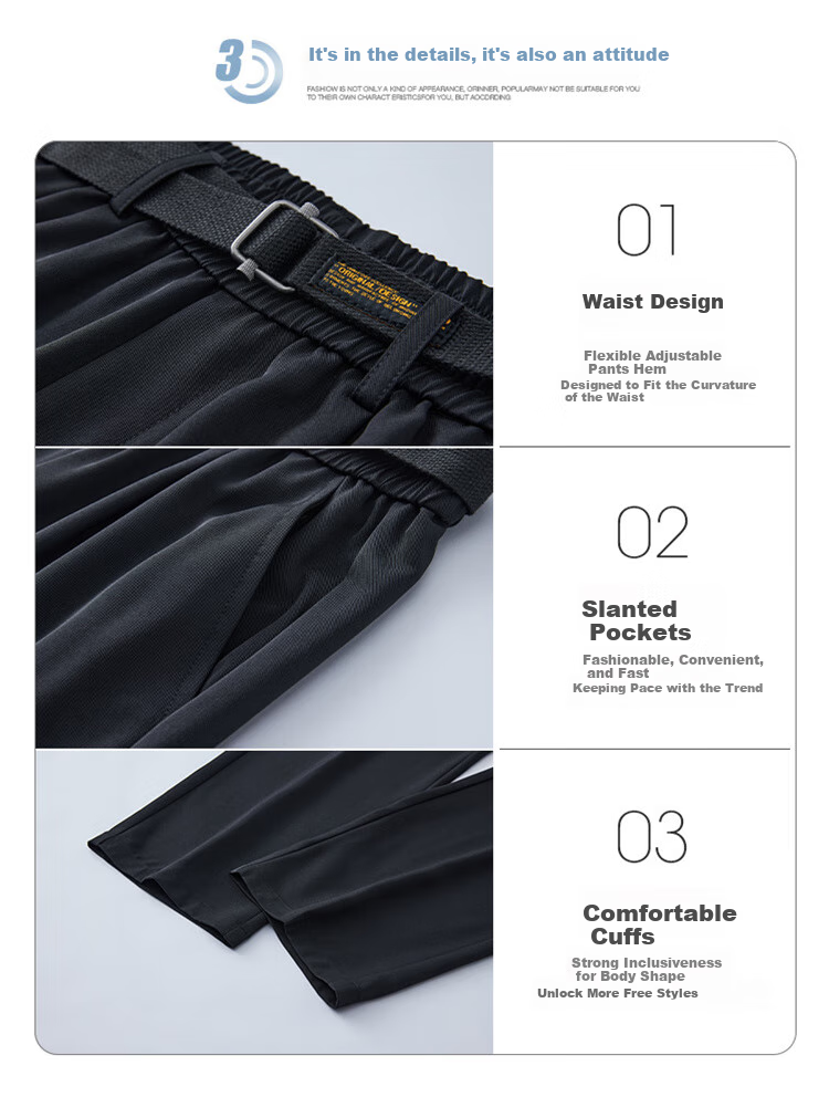 Touhaoqingnian Casual Pants for Men, Spring And Autumn Loose-Fitting High-Quality Draping Tapered Trousers, Plus Size Wide-Leg Dress Pants, Black, M 4