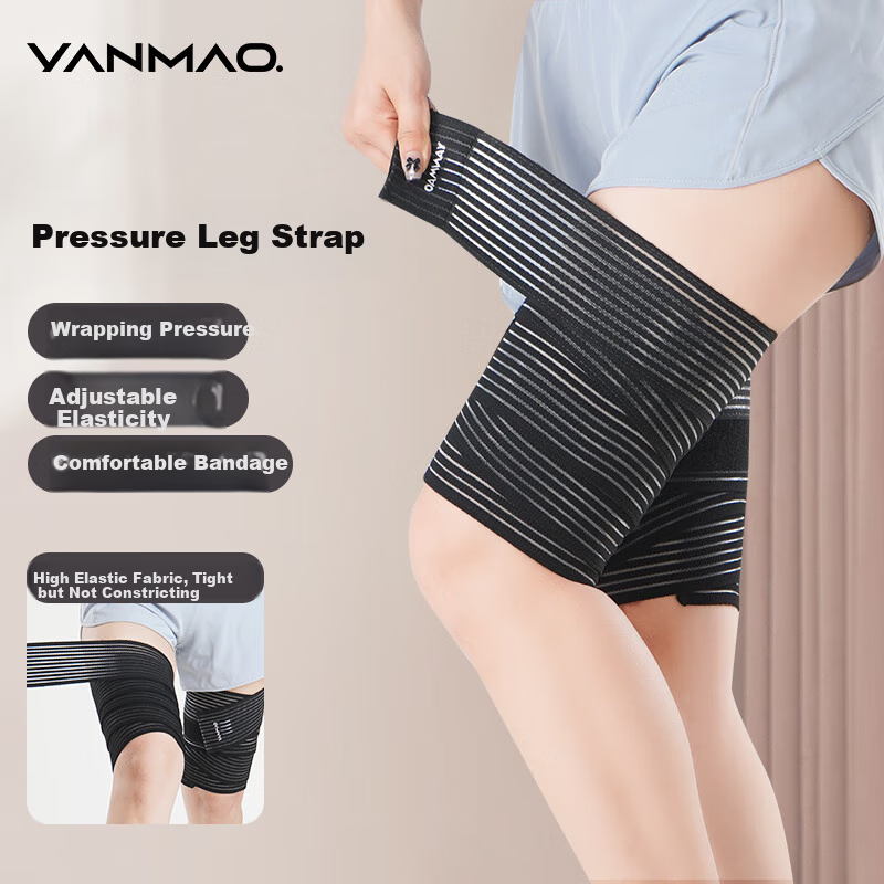 Yanmao Thigh Support Elastic Bandage, Self-Adhesive Bandage, Sports Thigh Protector, Compression Bandage, Leg Muscle Strain Protection Gear for Me