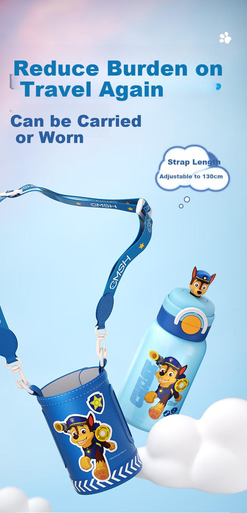 CMSH Wangwangdai Children's Water Bottle, Large Capacity, 316 Food-Grade Double-Drinking Insulated Cup, School-Specific Water Bottle, Aqi 540ml 8