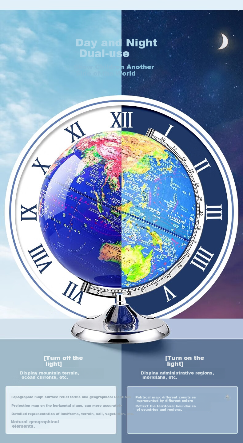 Mengduofu Intelligent AR Globe, 3D Stereoscopic Toy for Students And Boys in Middle School, Birthday Gift for Children And Students, 6 5