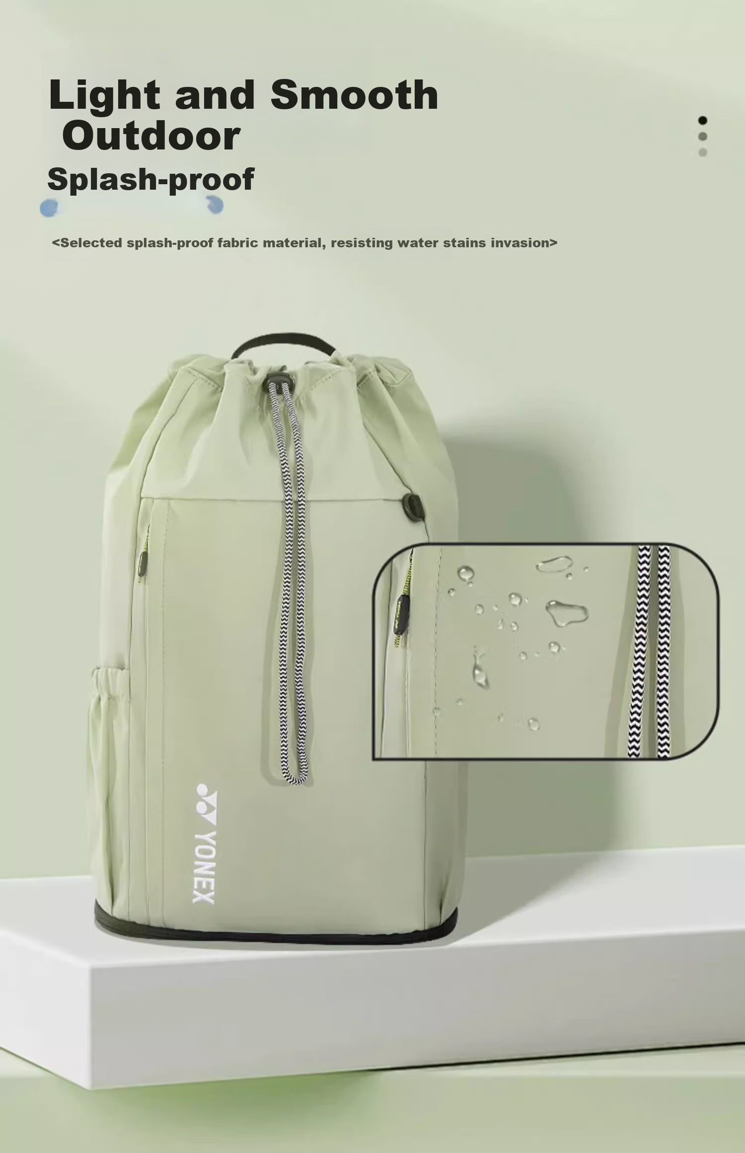 YONEX Badminton Bag for Men And Women, Backpack with Separate Shoe Compartment, BA324CR, Light Gree 3