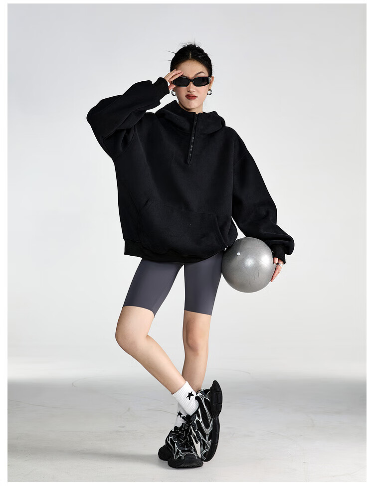 ICH MODE American Vintage Oversized Hoodie Women Spring Loose Jacket New Oversize White Flower Gray XL 13