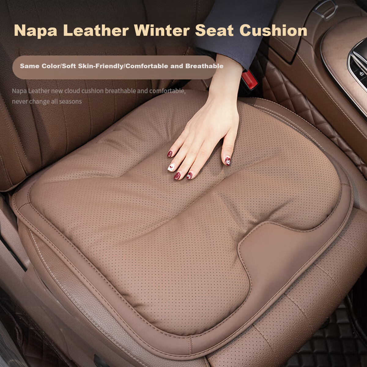 Fanyejia Luxury Car Seat Cushion, All-Season Universal Single-Piece Seat Cover, Specially Designed for Mercedes-Benz And BMW, Breathable Car Seat Pad